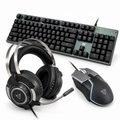 Kit Gamer Hydra Box Teclado Mecánico + Mouse + Audífonos RGB