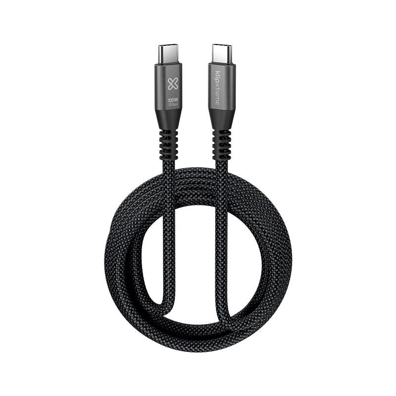 Cable Tipo USB-C M/M v3.1 24pin 3.0mt 100W Color negro - KlipXtreme