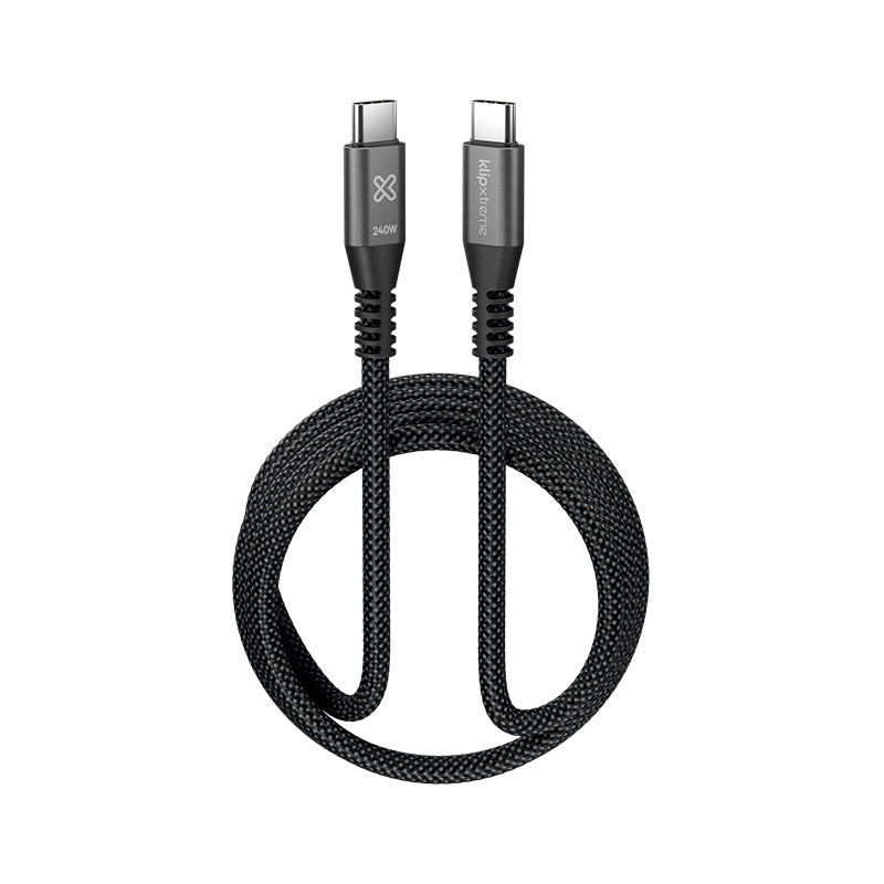 Cable Tipo USB-C M/M v3.1 24pin 1.8mt 240W Color negro - KlipXtreme
